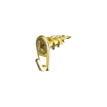 Hillman Picture Hook WallDriller Brass-Plated Gold Drywall 50 lb Brass-Plated Pair 122403