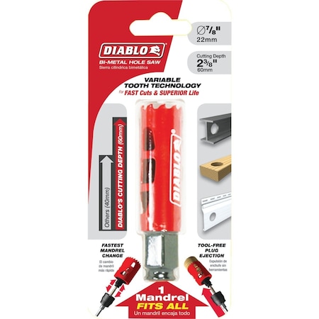 Diablo 7/8'' Bi-Metal Hole Saw DHS0875