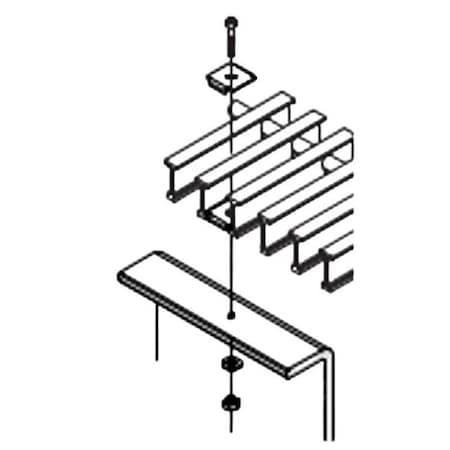 Fibergrate Fiberglass Grating Clip, Clip Assembly, 316 Stainless Steel, Clip Assembly, 25PK 710640/25