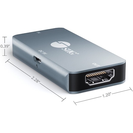 Siig HDMI REPEATER EXTENDS 4K at 60HZ HDMI SIGNAL TRANSMISSION TO UP TO 20 METERS USING CE-H24K11-S1