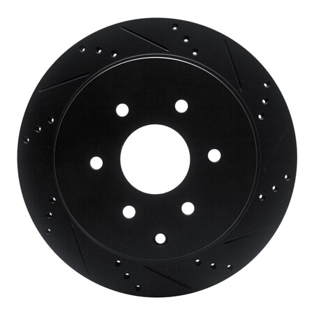 Dynamic Friction Co DFC Brake Rotor - Drilled and Slotted - Black 633-68017R