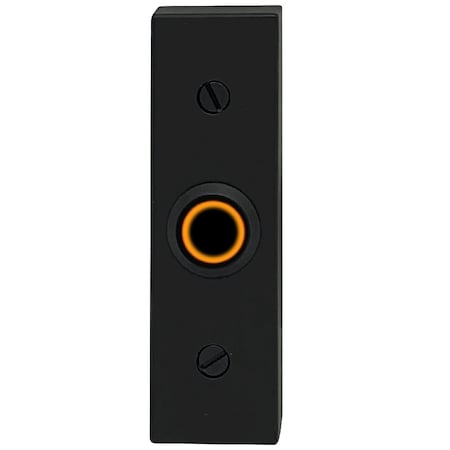 Newhouse Hardware Wired Metal Rectangular Surface Mount Doorbell Chime Push Button with LED Button Light in Black BT6BL