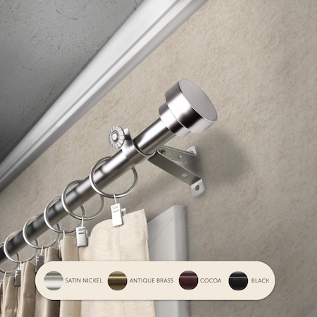 Kd 0.8125 in. Cappa Curtain Rod with 28 to 48 in. Extension, Satin Nickel KD3728627