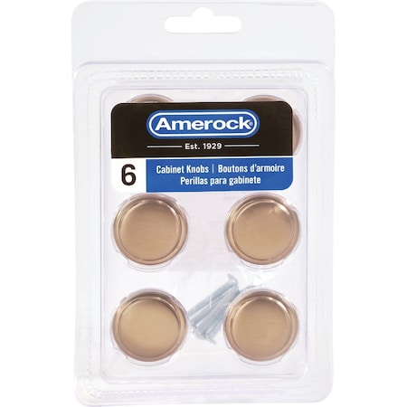 Amerock Arden 1.25'' Dia. Champagne Bronze Cabinet Knob, 6PK 6PK37340CZ