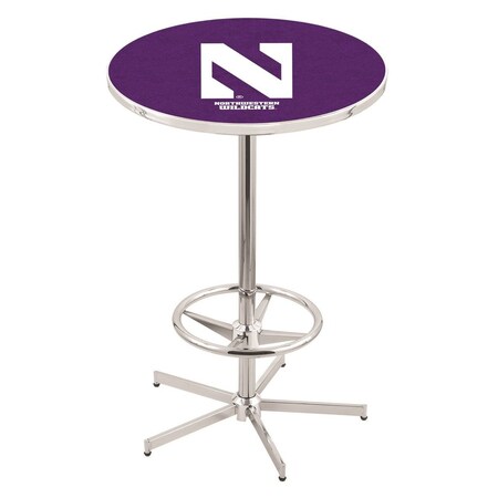 Holland Bar Stool Co 42" Chrome Northwestern Pub Table, 36" dia. Top L216C4236Nthwst