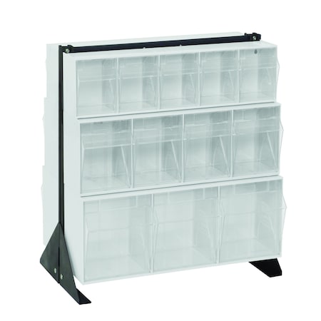 Quantum Storage Systems 24in DOUBLE SIDED UNIT W/6 WHITE TILT BINS QFS224-24WT