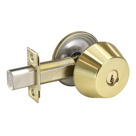 Yale Single Cylinder Deadbolt, Grade 1, Schlage C Keyway, 2-3/4in Backset, 2-1/4in x 1in Face, Bright Br D112 605 x 2807-C