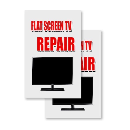 Signmission Flat Screen Tv Repair, Vinyl Decals Only 24 Inch x 36 Inch, Vinyl Decal, 2PK DSB-2436-2PACK-Flat Screen Tv Repair