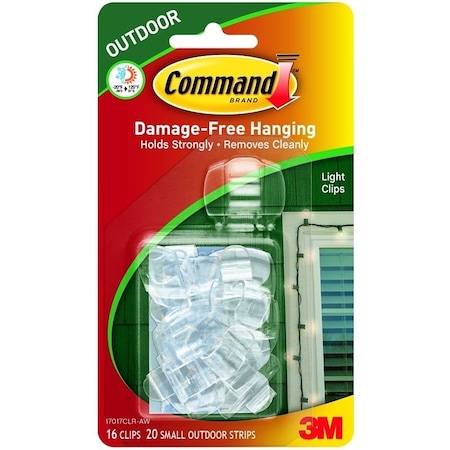 Command Light Clip, Plastic, Clear 17017CLR-AW