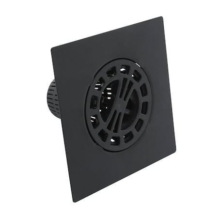 Danco Square Hair Catcher, Plastic/Stainless Steel, Matte Black, For: 3 in Standard Shower Stall Drain 11087