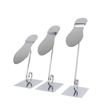 Dwellingdesigns 10 in. Metal Shoe Display, Chrome DW1104911