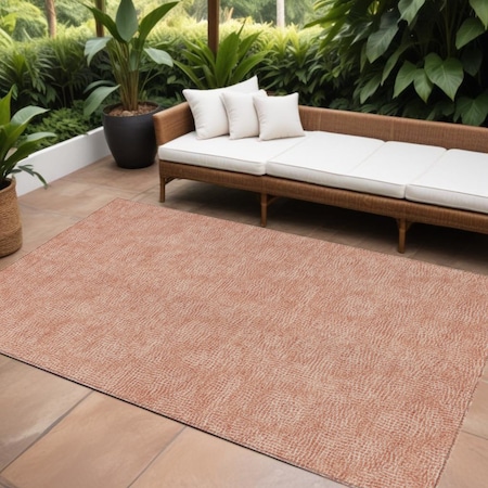 Homeroots 10' X 14' Copper And Ivory Geometric Washable Indoor Outdoor Area Rug 602358