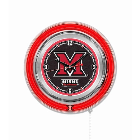 Holland Bar Stool Co Miami University (OH) Double Neon 15" Clock Clk15Mia-OH
