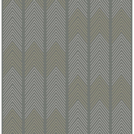 A-Street Prints Nyle Dark Grey Chevron Stripes Wallpaper 4066-26529
