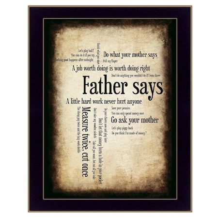 Homeroots Father Says 2 Black Framed Print Wall Art 405577