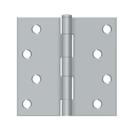 Dendesigns 4 x 4 in. Square Hinge - Brushed Chrome DE3250775