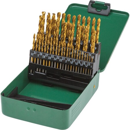 Grizzly Pro M2 HSS Metric TiN-Coated Drill Bit Set, 51 Pc. T33686