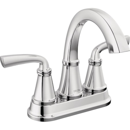 Delta Geist Bathroom Faucet, 1.2 gpm, 2-Handle, 3-Faucet Hole, Chrome, 4 in Faucet Centers 25864LF