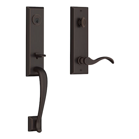 Baldwin Emergency Egress Del Mar Handleset with Right Hand Curve Lever and Square Bevel Escutcheon with EEDELXCURRSBE112