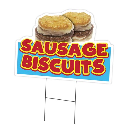 Signmission Sausage Biscuits Die Cut Yard & Stake plastic coroplast window, C-DC-1216-Sausage Biscuits19 C-DC-1216-DS-Sausage Biscuits19