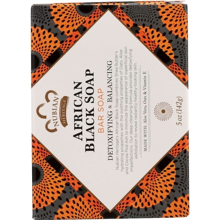 Nubian Heritage African Black Soap Bar, 5 Ounce 764302106005