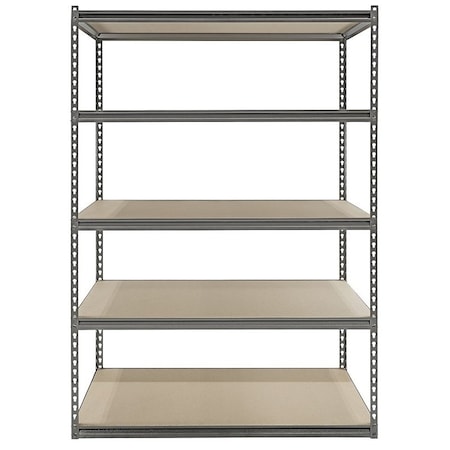 Prosource Boltless Shelving Unit with Particle Boards, 5 Levels, 48 in W x 24 in D x 72 in H 310-ORG2505W