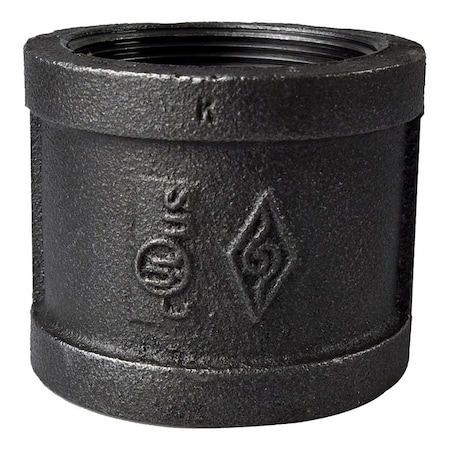 Prosource Pipe Coupling, 2 in, Threaded, Steel, SCH 40 Schedule, 300 psi Pressure 21-2B