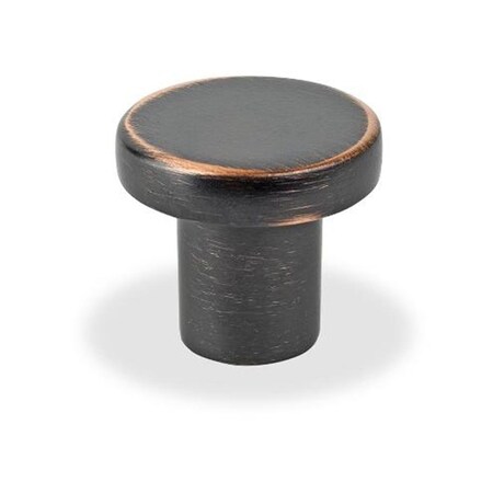 Gan Eden Flat Circular Knob, Brushed Oil Rubbed Bronze, 28mm Overall GA562023