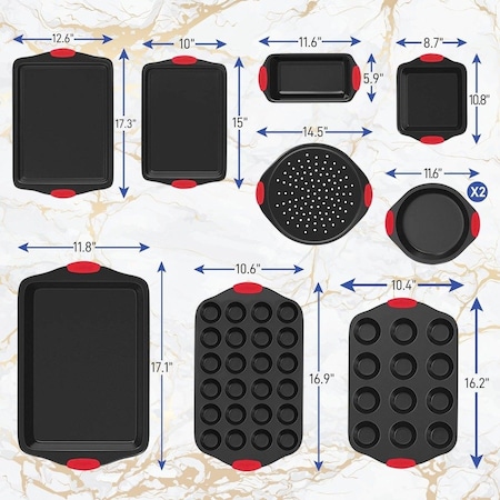 Nutrichef 10-Piece Non-Stick Kitchen Oven Baking Pans NCSBS10S