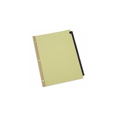 Universal Preprinted Simulated Leather Tab Dividers, 25-Tab, A-Z, 11 x 8.5, Buff UNV20821