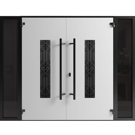 Vdomdoors Front Exterior Prehung Aluminum Double Doors Ronex1205 Bronze Oak Mirrored Clear Glass 2 Sidelights RONEX1205DEXD-OAK-W12+72+12xH96-LH-O