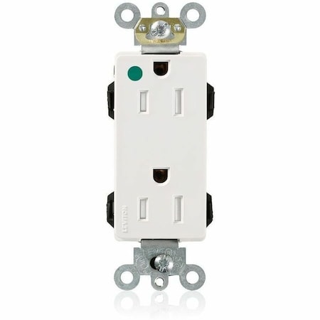 Leviton Modular Duplex Decora Receptacle, 15 Amp, 125 Volt M1626-ILW