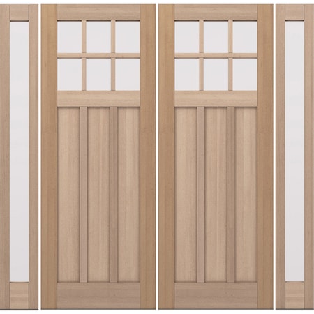 Doornmore CRF-P3G6, 103" x 98" ( 2x36" Door + 2x12" Side) Right Hand, Mahogany SDL 6 Lite Exterior Door CRF-P3G6-SW-3696-G101-SL_2-2_RI