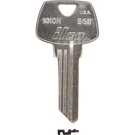 Kaba Ilco Sargent Nickel Plated House Key, S68 / 1010N, 10PK AL4406300B