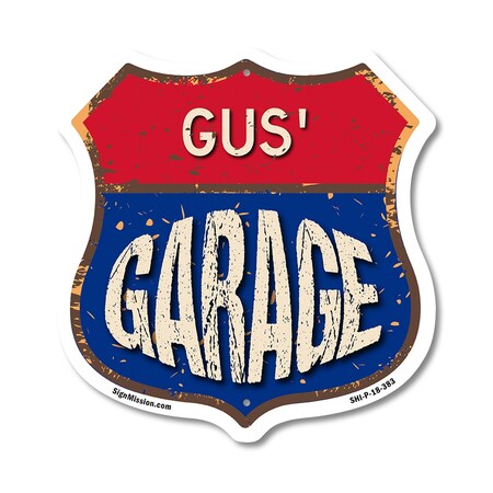 Signmission Gus's Garage, 18 Inch X 18 Inch, Plastic Sign SHI-P-18-383-GUS