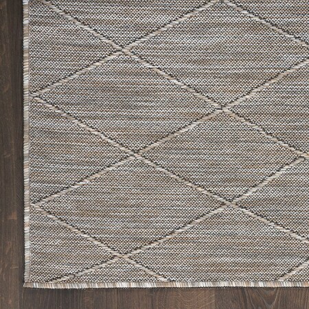 Homeroots 8' Gray And Light Gray Geometric Indoor Outdoor Runner Rug 552708