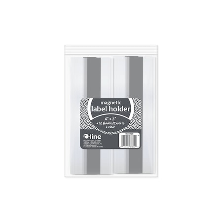 C-Line Products 2" x 6" Side Load Magnetic Label Holders, 10/PK, 10PK/BX 87820-BX