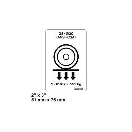 Genie REPLACEMENT DECAL, FLOOR LOAD 1930 82486GT