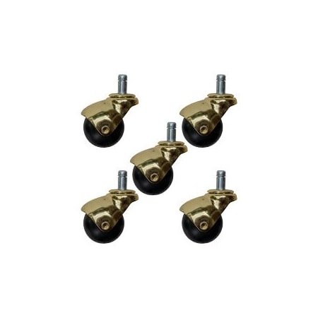 Service Caster 2 Inch Bright Brass Hooded Grip Ring Ball Casters, 5PK SCC-GR01S20-POS-BB-716-5