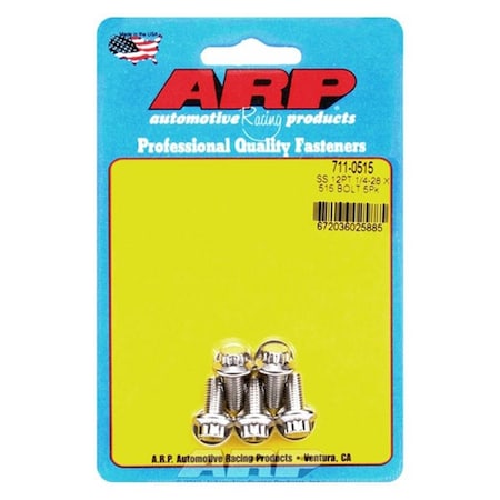 Arp 711-0515 0.25-28 x 0.51 in. Stainless Steel 12 Point Bolt Kit, 5PK ARP711-0515