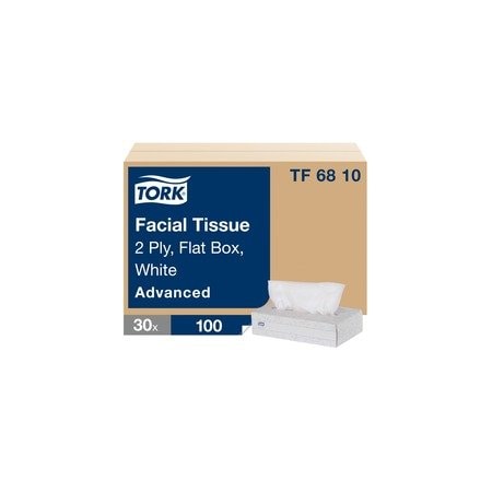Tork Advanced Facial Tissue Flat Box White - 2 Ply - 7.87in Width x 8.20in Length, White - Fiber, 30PK TF6810