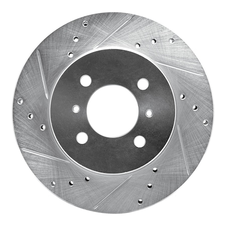 Dynamic Friction Co DFC Brake Rotor - Drilled and Slotted - Silver 631-72033L