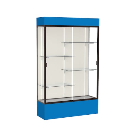 Ghent Lighted Floor Display Case 48x80x16, Plaque 3174PB-BZ-RY