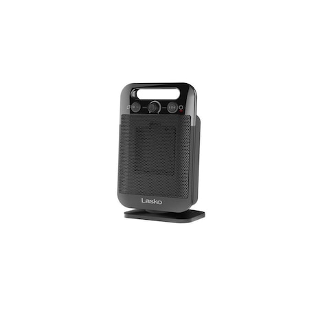 Lasko Oscillating Personal Tabletop Ceramic Space Heater, Adjustable Thermostat, Black CD12100