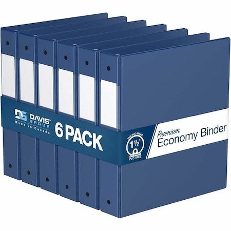 Davis Group Premium Economy, Round Ring, Binder, (Royal Blue, 1.5"), PK6 2312-92-06