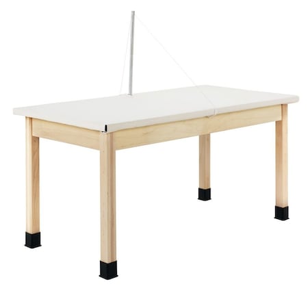Diversified Spaces Rectangle Table, Clay Wedging, 60" W, 62" L, 30" H, ChemGuard Laminate, Black WT7142M30N