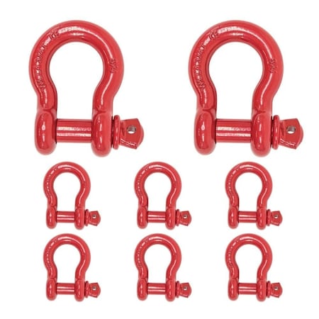 Mytee Products 3/4in Anchor Shackle Forged Carbon Steel w/ Alloy Screw Pin WLL # 4.75 Tons, 8PK SHACKLE-ANCHOR-SP-34x8