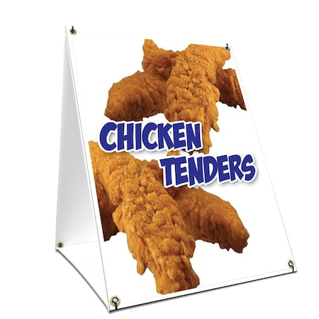 Signmission Chicken Tenders, 36 Inch x 24 Inch A-frame Yard Sign, Plastic Sign SBC-2436-Chicken Tenders