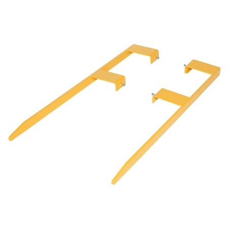 Vestil Steel Pallet Master Fork Extensions 7in W x 48in L x 2in H Yellow PM-FE-7-48