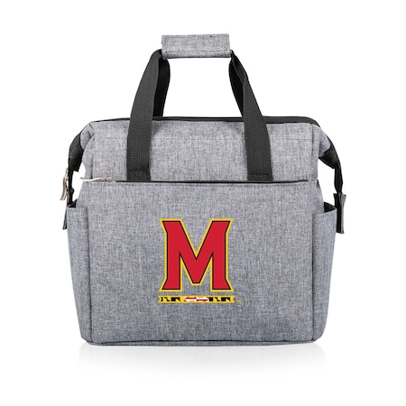 Picnic Time Family Of Brands NCAA Maryland Terrapins On The Go Lunch Bag Cooler - Soft Cooler Lunch Box, Heathered Gray 510-00-105-314-0